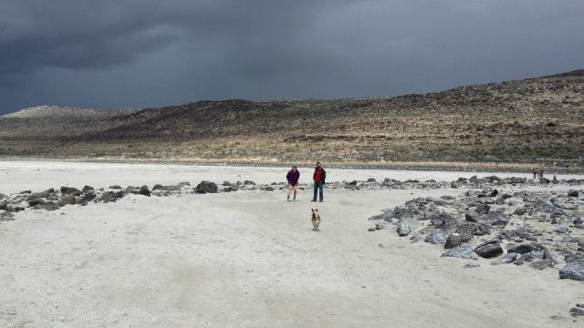 Self, husband, and dog